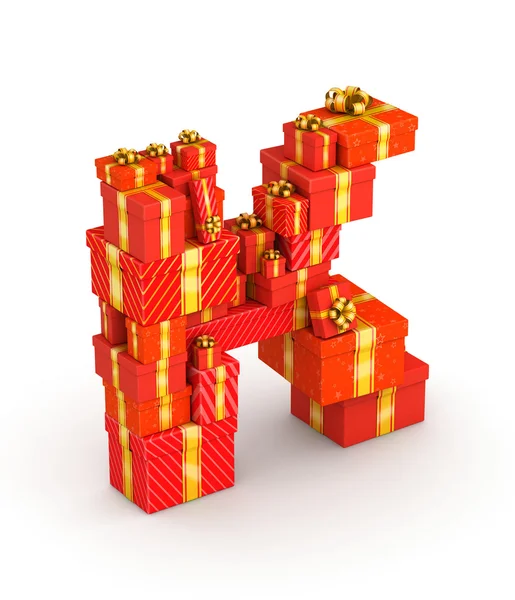 Letter K from gifts — Stock Photo, Image