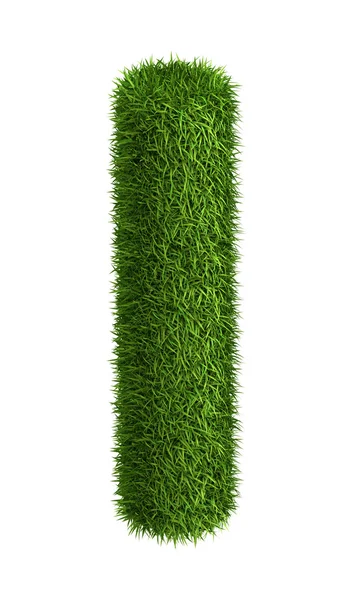 Natural grass letter I — Stock Photo, Image