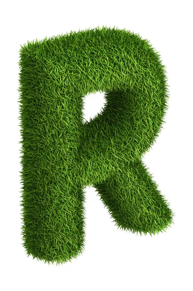 Natural grass letter R — Stock Photo, Image