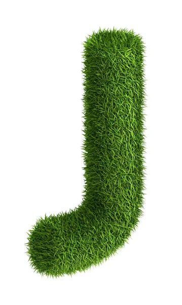 Natural grass letter J — Stock Photo, Image