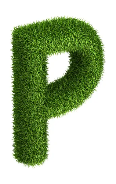 Natural grass letter P — Stock Photo, Image