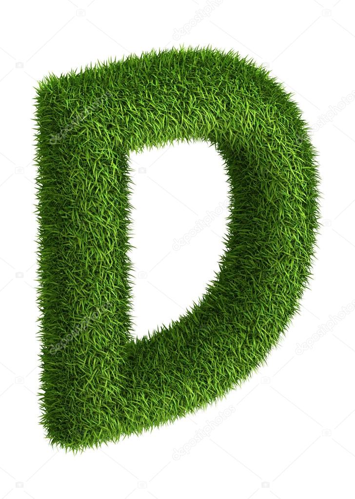 Natural grass letter D