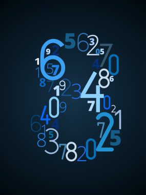 sayı 8, numaralardan vektör yazı tipi