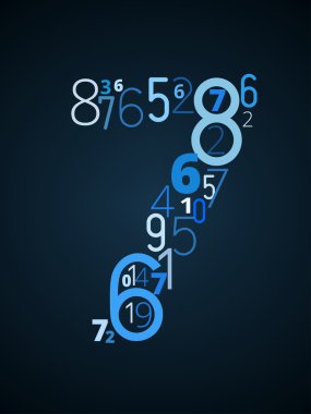 Number 7, vector font from numbers clipart