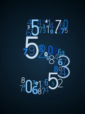 5 numaralı numaralardan vektör yazı tipi