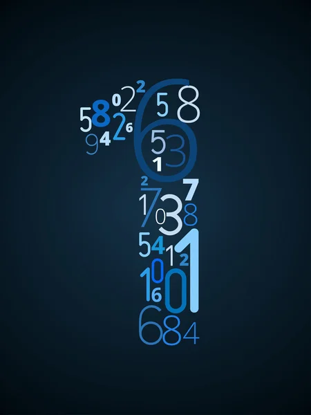 Číslo 1, vektorové písmo z čísel — Stockový vektor