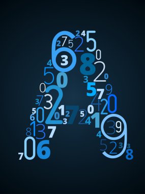 mektup numaralardan gelen bir, vektör yazı tipi