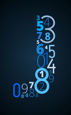 harf j, numaralardan vektör yazı tipi