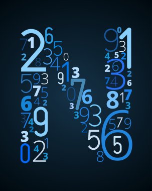 harf n, vektör yazı tipi numaraları
