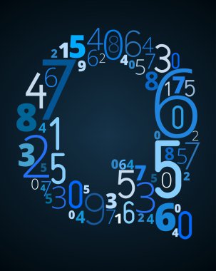 harf q, numaralardan vektör yazı tipi