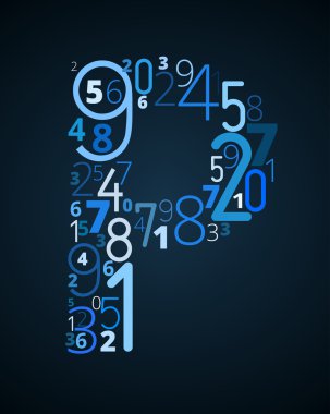 буква p, векторних шрифтів з номерів