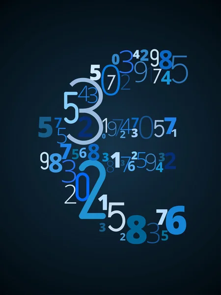Векторний знак євро шрифт з номерів — стоковий вектор