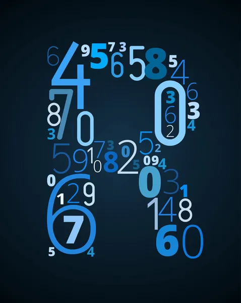 Alfabet r, vector lettertype van nummers — Stockvector