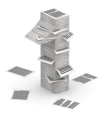 1 numaralı sayfaları kağıt yığınları font 3d isometry