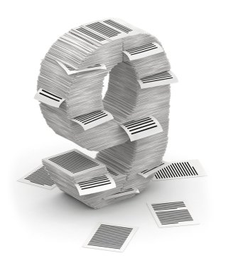Sayı 9 sayfa kağıt yığınları font 3d isometry