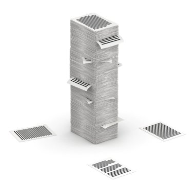 ı harfi, sayfaları kağıt yığınları font 3d isometry