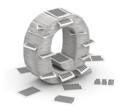 harf q, sayfaları kağıt yığınları font 3d isometry
