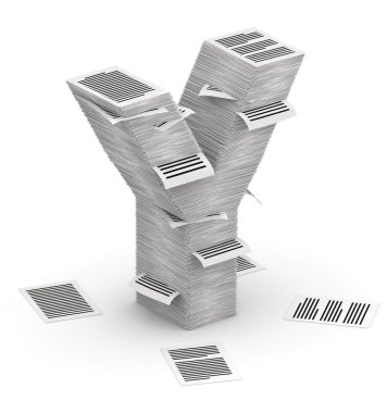 mektup y, sayfaları kağıt yığınları font 3d isometry