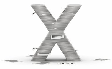 mektup x, sayfaları kağıt yığınları yazı tipi