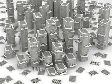 sayfaları kağıt yığınları 3d isometry