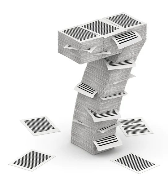 7 numaralı sayfalarının kağıt yığınları font 3d isometry