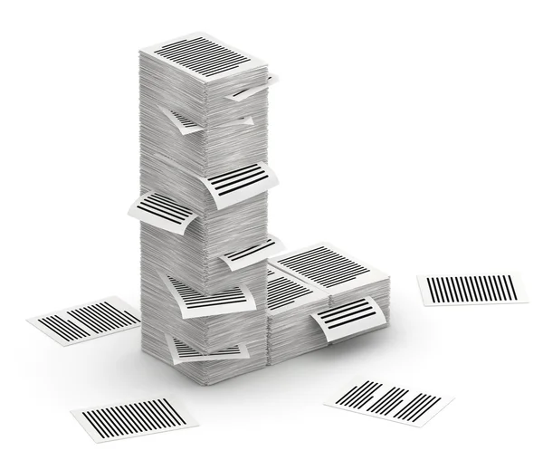 l harfi, sayfaları kağıt yığınları font 3d isometry