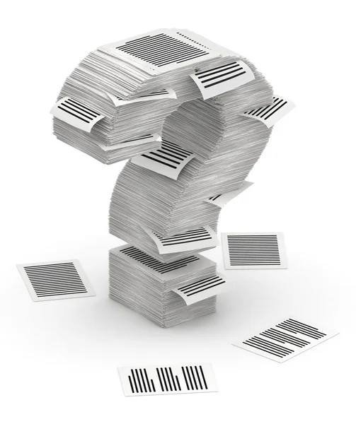 soru işareti sayfalarının kağıt yığınları font 3d isometry dan