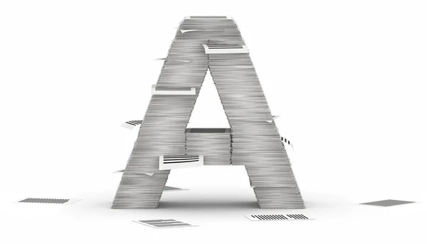 Lettera A, pagine carta stacks font — Foto Stock