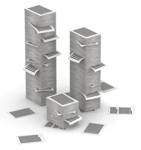 Pages paper stacks 3d isometry — Stock Photo, Image