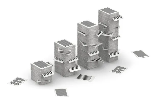 Páginas pilhas de papel isometria 3d — Fotografia de Stock