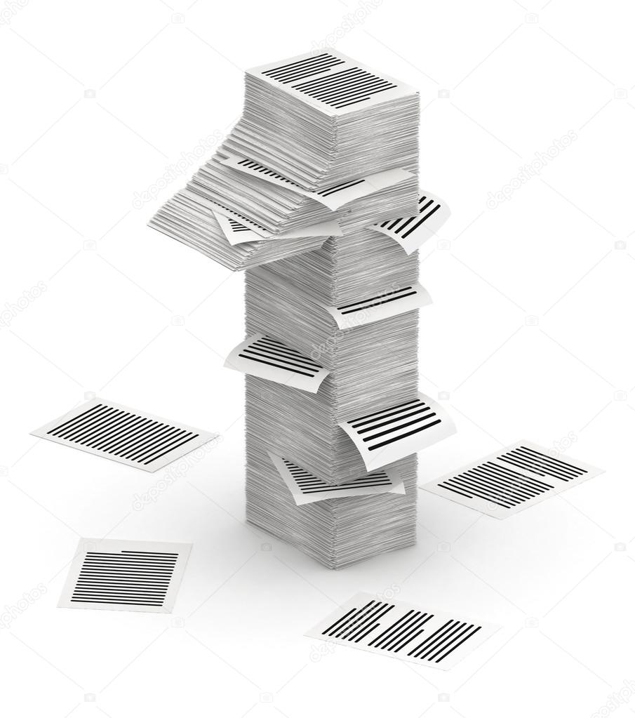 Number 1 from pages paper stacks font 3d isometry