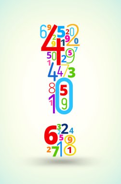 vektör yazı tipi numaraları üzerinden renkli ünlem işareti