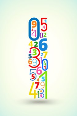 harf ı numaralardan gelen renkli vektör yazı tipi