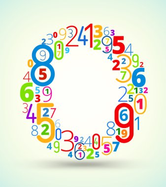 renkli vektör yazı tipi numaraları harf o