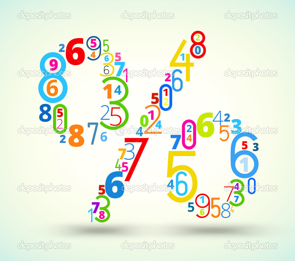 Percent sign , colored vector font from numbers