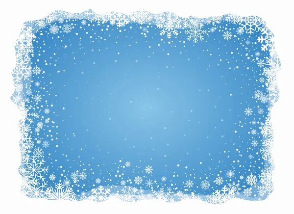 Vetor congelado flocos de neve fundo — Vetor de Stock