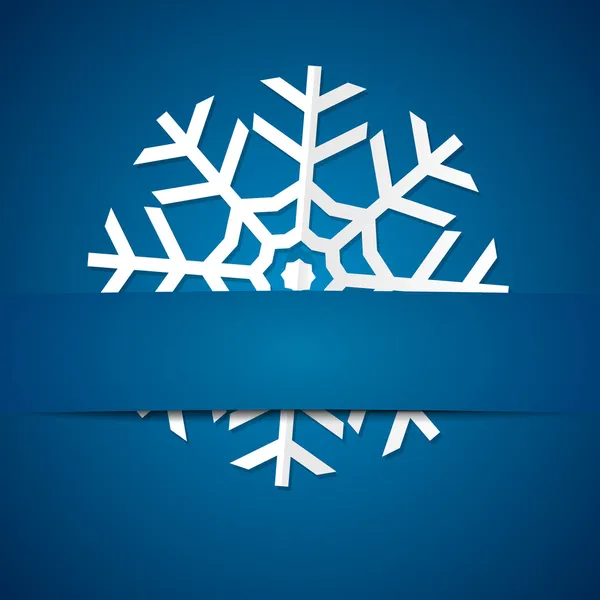 Papier flocons de neige sur fond coloré — Image vectorielle