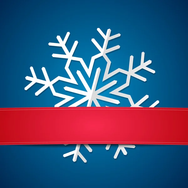 Papier flocons de neige sur fond coloré — Image vectorielle