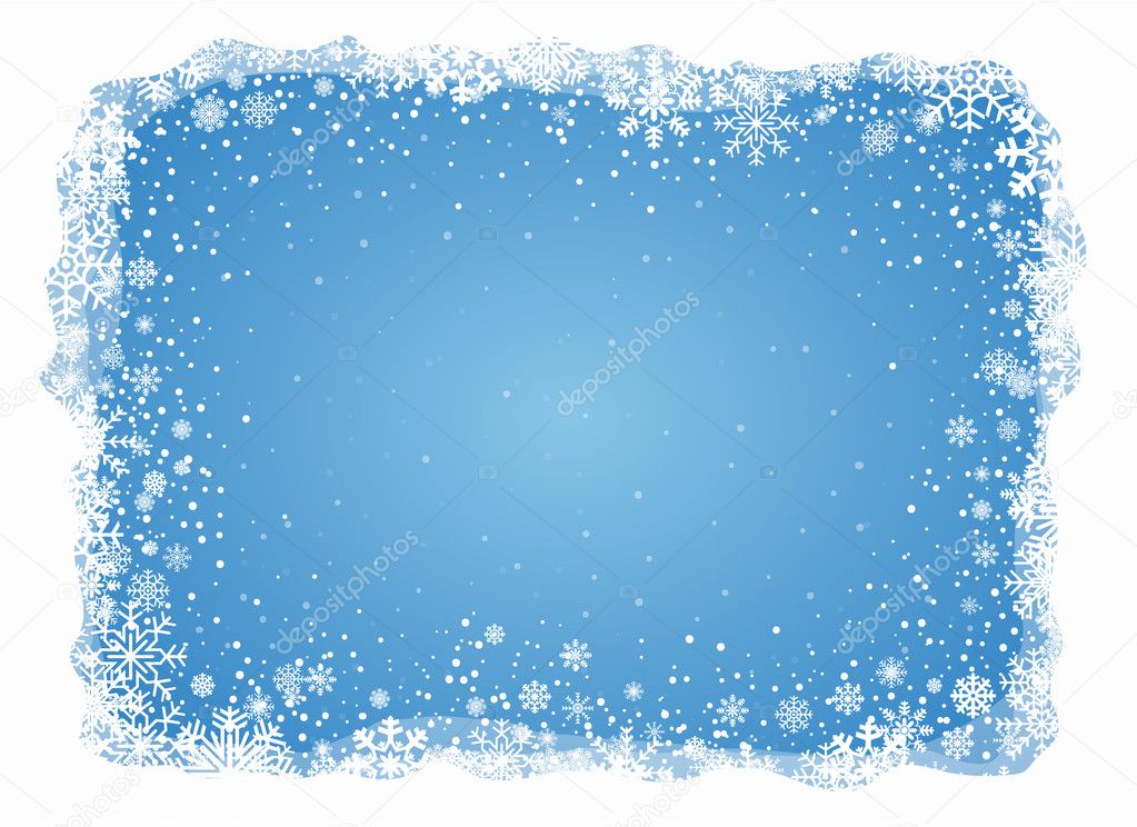 Vector frosty snowflakes background