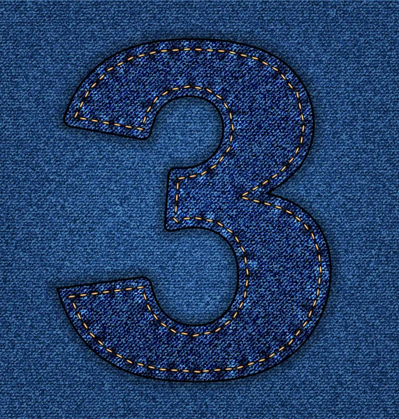 Jeans alphabet numéro 3 — Image vectorielle