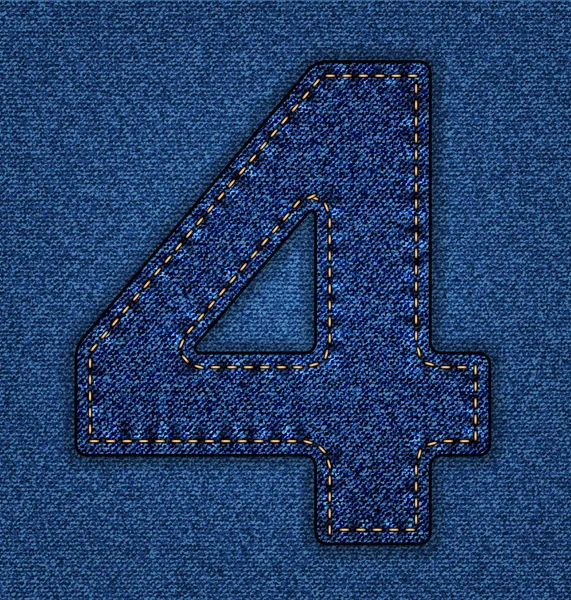 Jeans alphabet numéro 4 — Image vectorielle