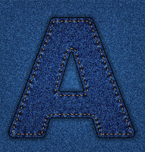 Alphabet Jeans lettre A — Image vectorielle