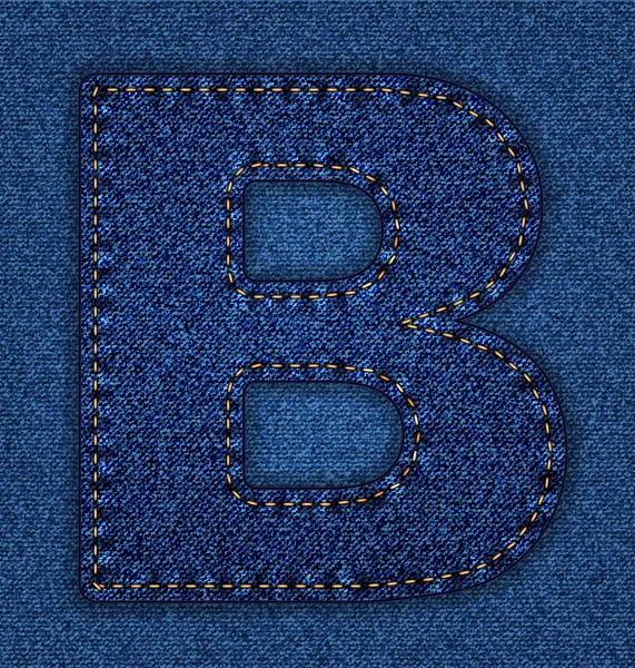 Jeans alfabet letter b — Stockvector