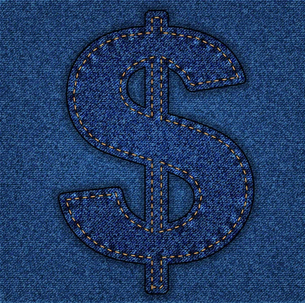 Dollar alphabet jeans — Image vectorielle