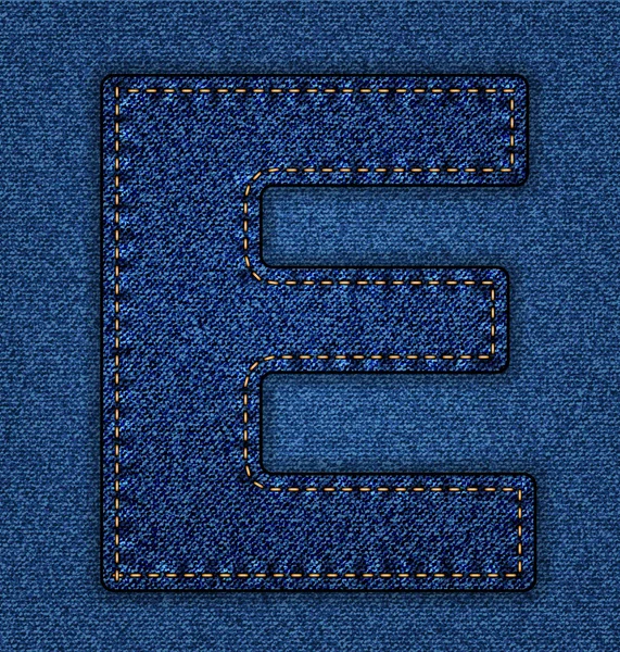 Jeans lettre alphabet E — Image vectorielle