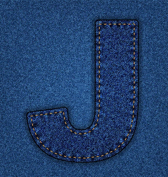 Jeans alfabeto lettera J — Vettoriale Stock