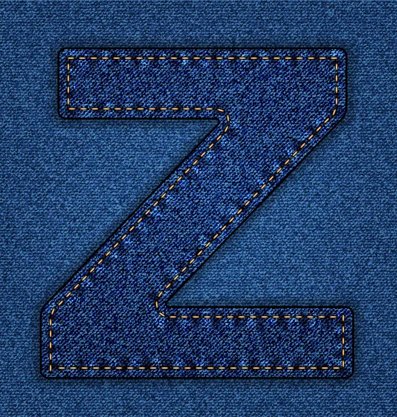 Jeans alfabeto lettera Z — Vettoriale Stock