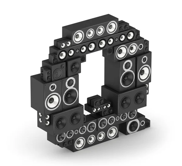 Litera q z głośników w izometria — Zdjęcie stockowe