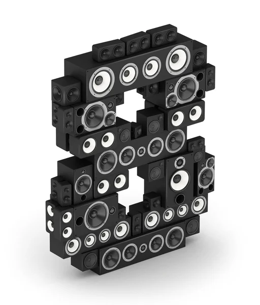 Number 8 from speaker in isometry — Stock Photo, Image