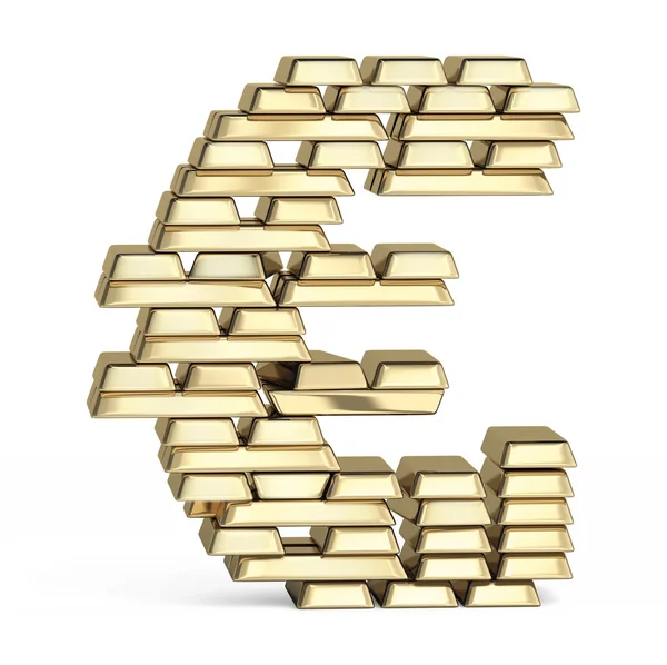 Euro sign from gold bars — Stock Photo, Image